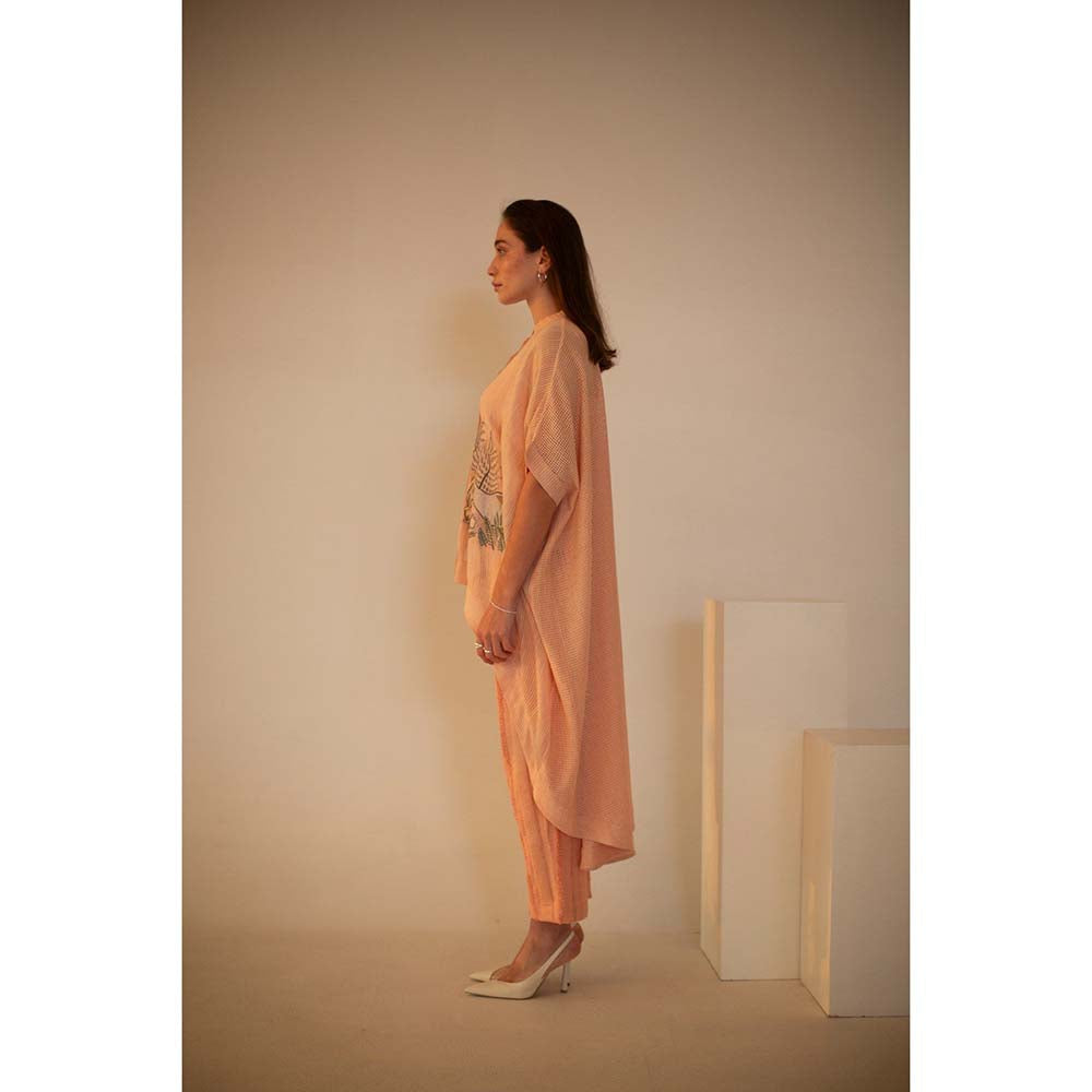 OJA Fern Blush Pink Embroidered 3 Piece Co-Ord (Set of 3)