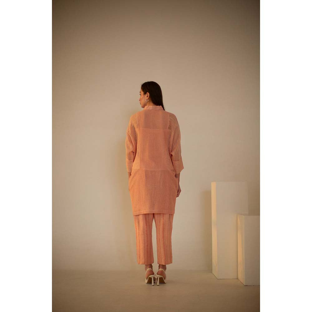 OJA Fern Dusky Pink Kurta and Pant with Inner (Set of 3)