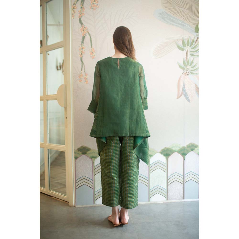 OJA Aurum Plantation Green Tunic and Pant Co-Ord (Set of 2)