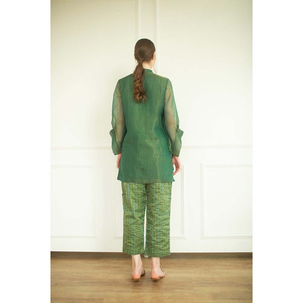 OJA Aurum Plantation Green Embroidered Co-Ord (Set of 2)