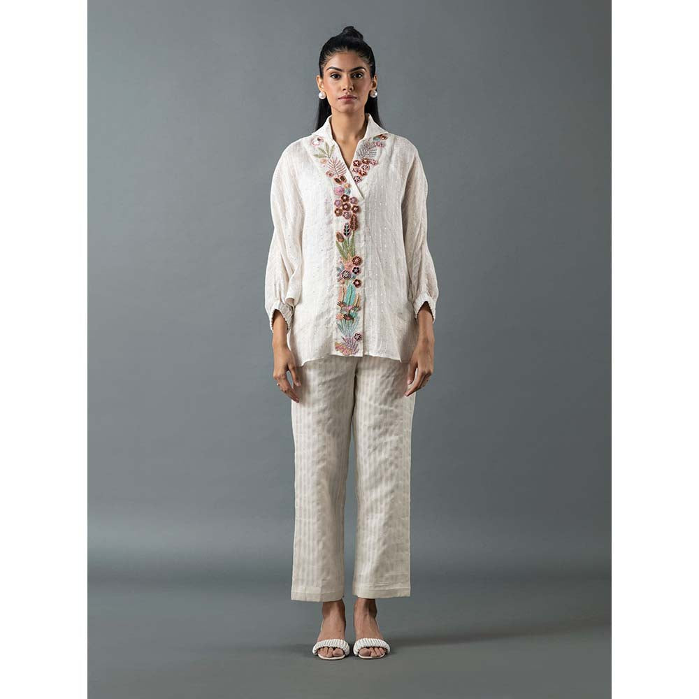 OJA White Shirt with Pant (Set of 2)