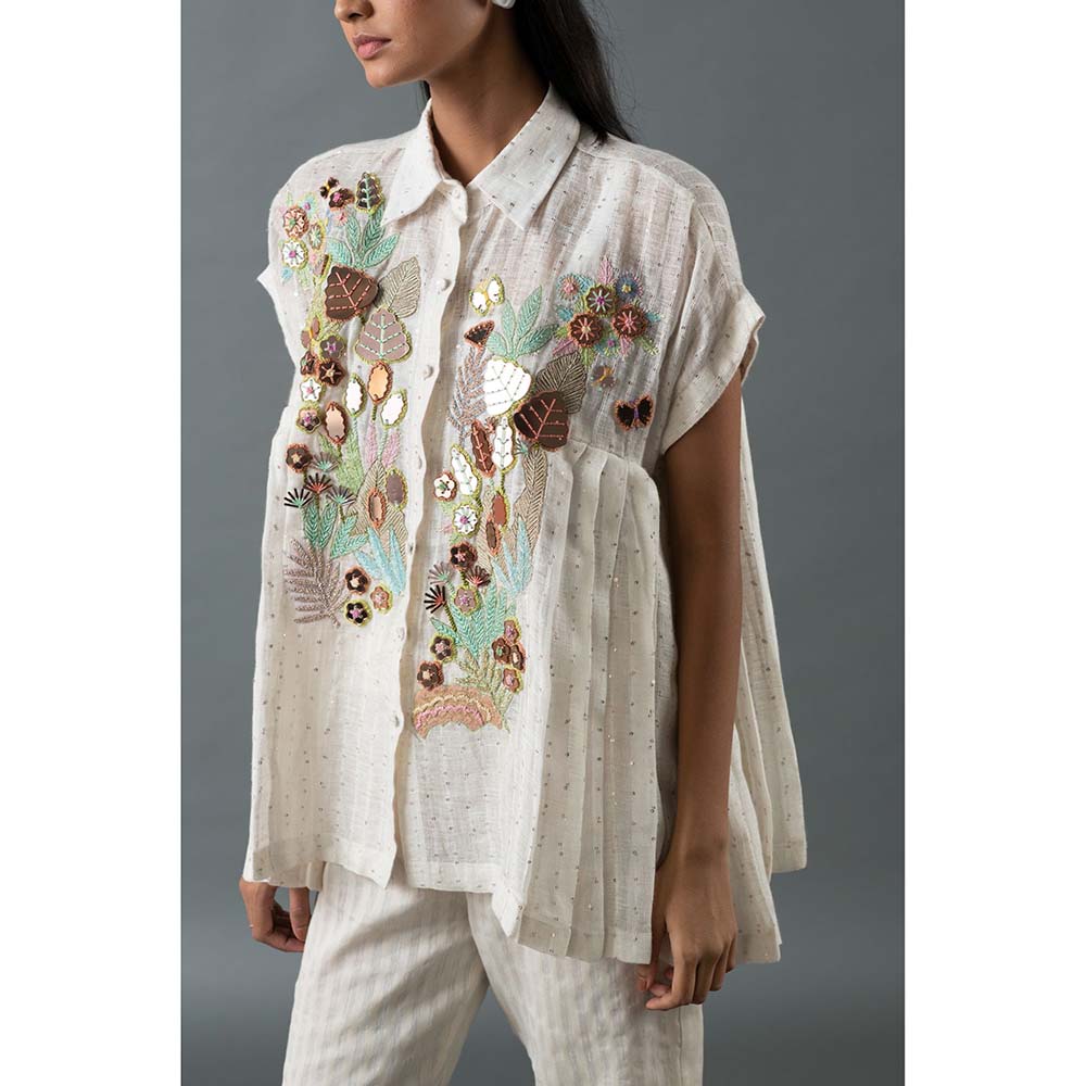 OJA White Shirt with Pant (Set of 2)
