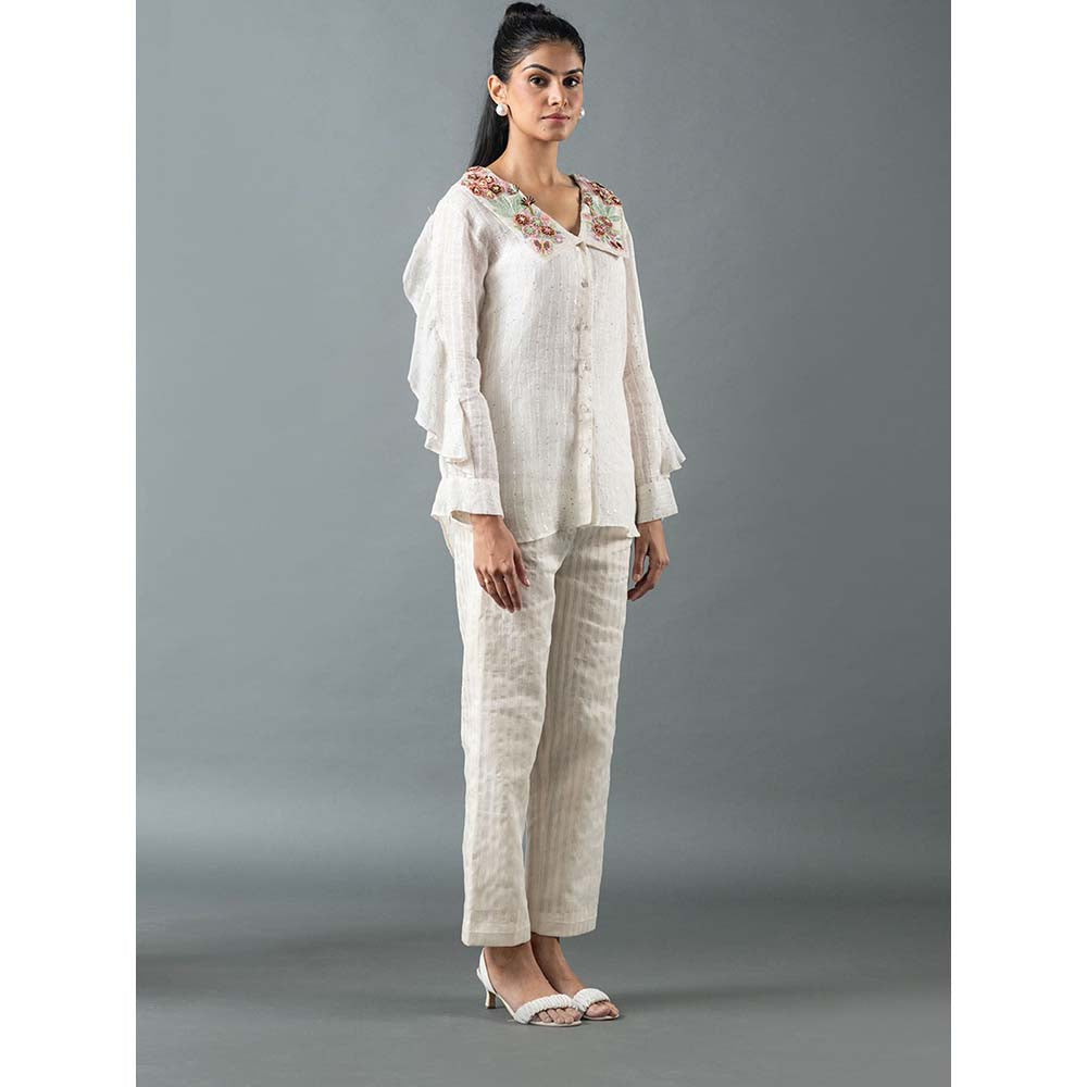 OJA White Shirt with Pant (Set of 2)