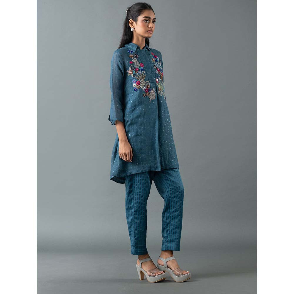 OJA Green Kurta with Pant (Set of 2)