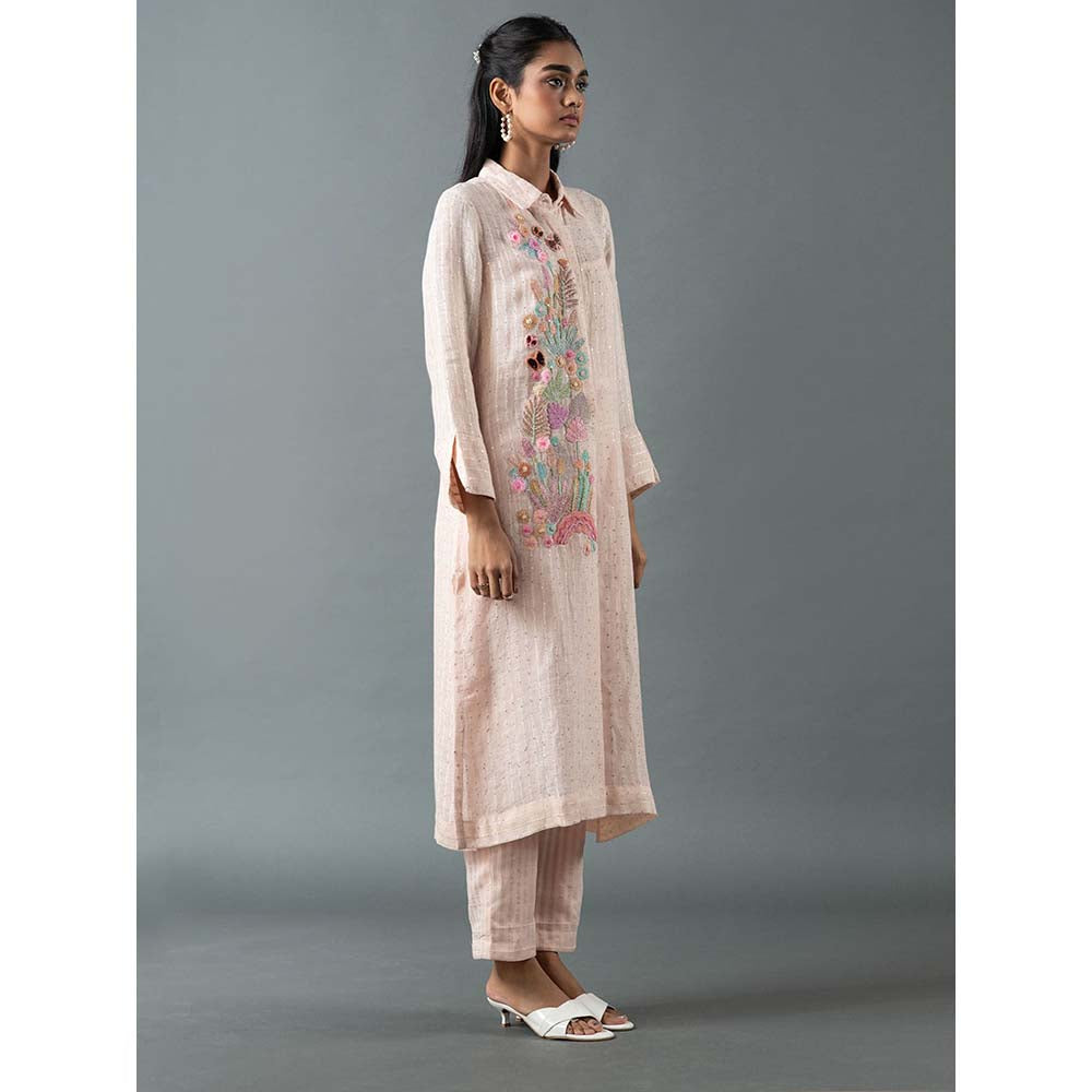 OJA Pink Kurta with Pant (Set of 2)
