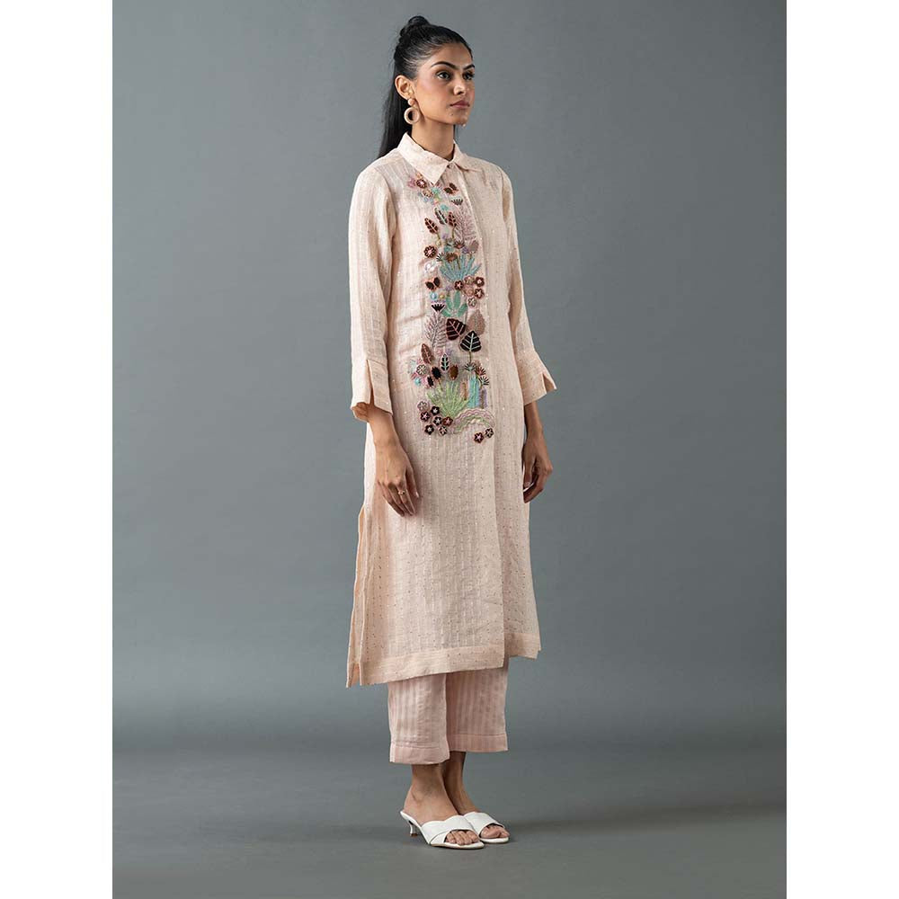 OJA Pink Kurta with Pant (Set of 2)