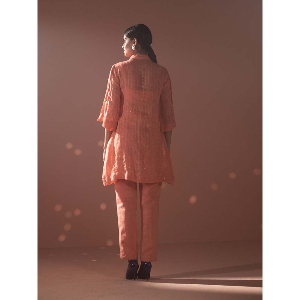 OJA Peach Kurta with Pant (Set of 2)