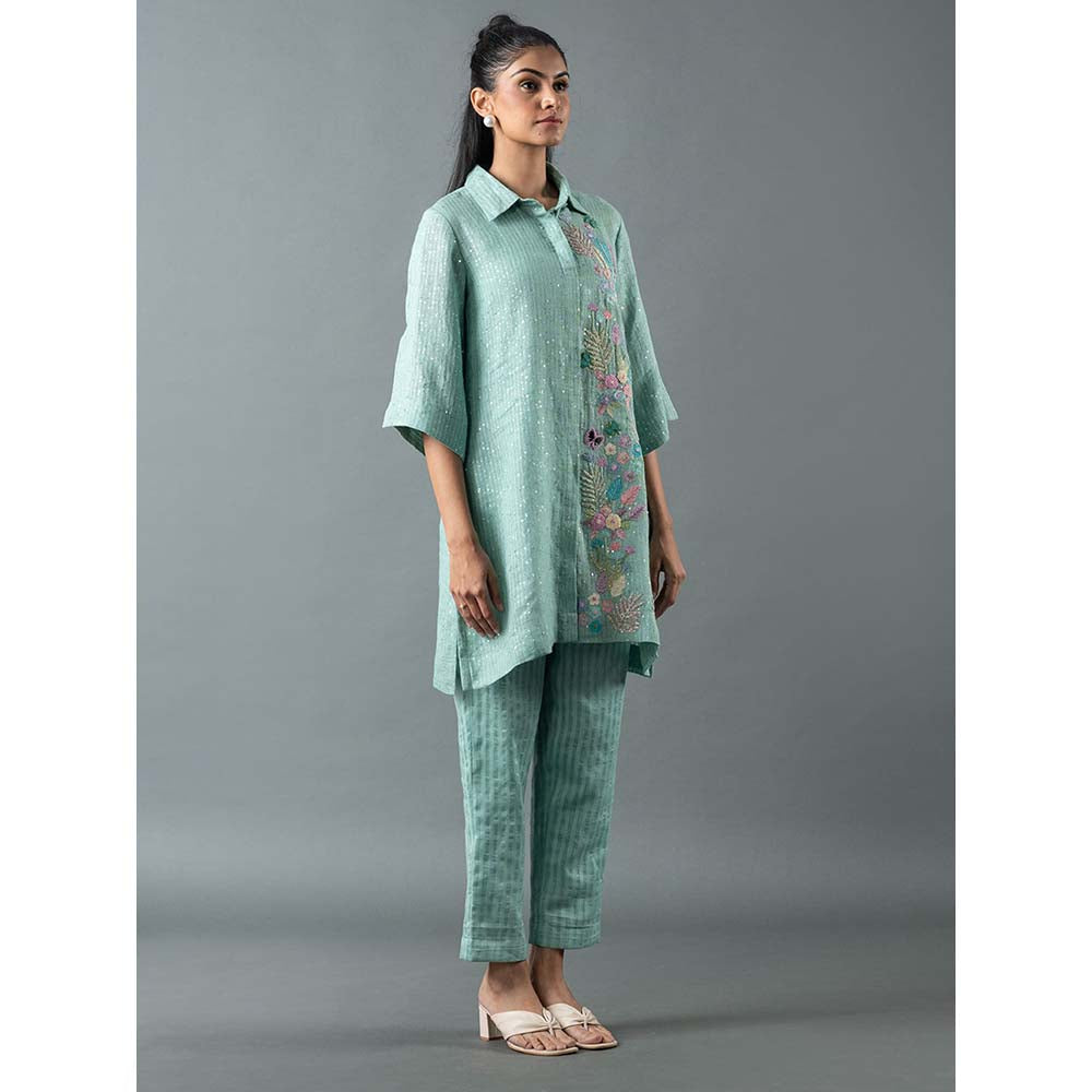 OJA Blue Kurta with Pant (Set of 2)
