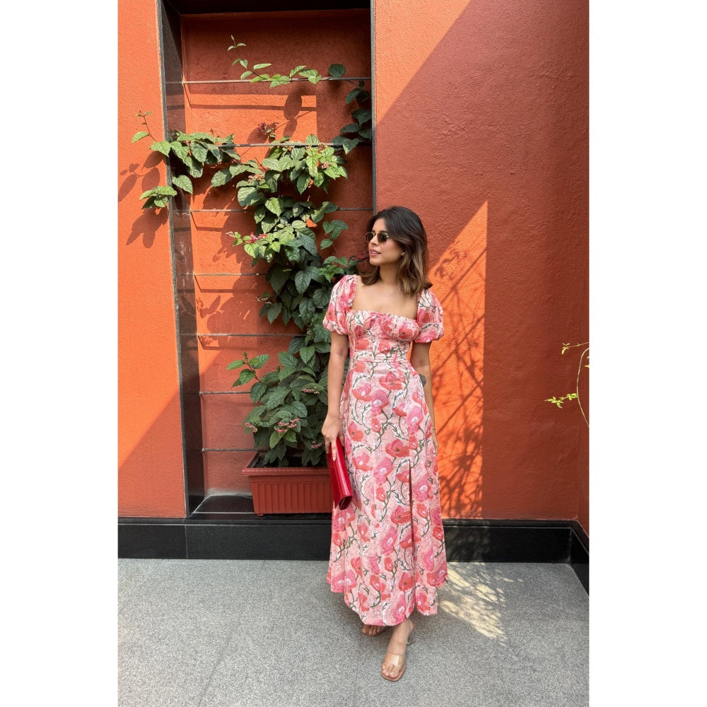 Old Marigold Ellora Pink Floral Maxi Sundress