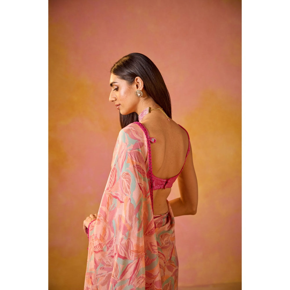 Old Marigold Amiri Hot Pink Sequinned Stitched Blouse