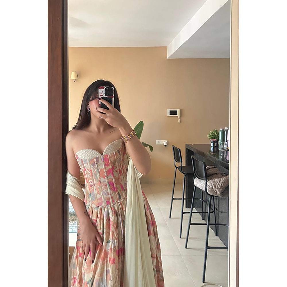 Old Marigold Nyasa Ivory Tie-Up Corset