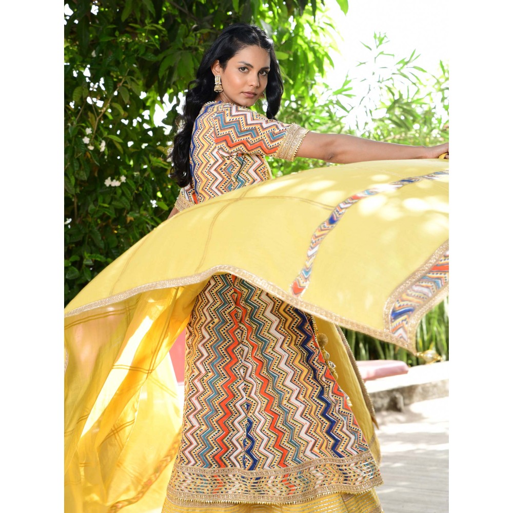 OMAANA Padmini Anarkali Suit Set (Set of 3)