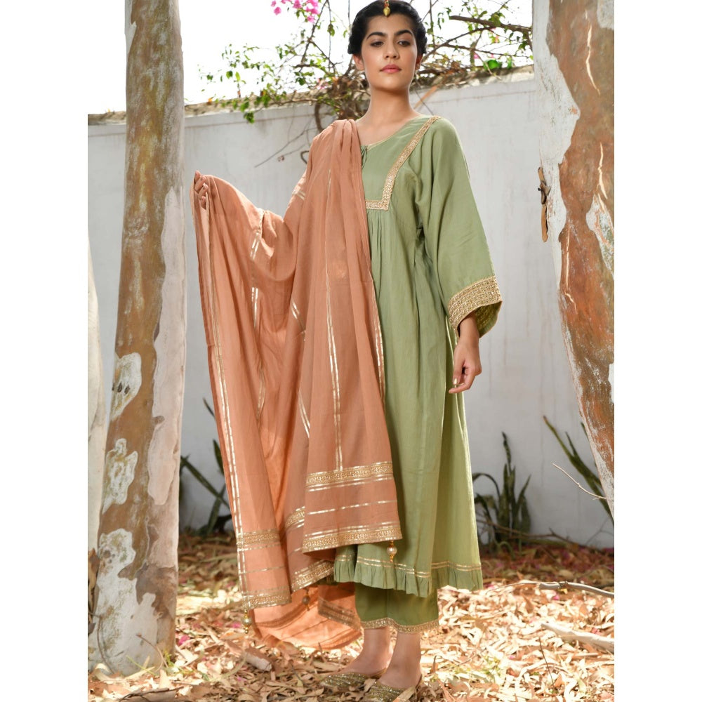 OMAANA Green Haseena Kurta Set (Set of 3)