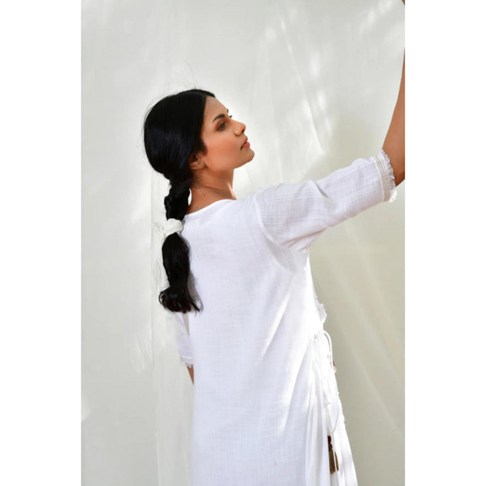 OMAANA White Sufi Azal Boho Maxi Dress