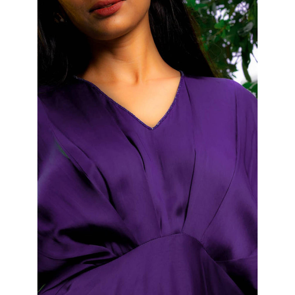 Omana by Ranjana Bothra Purple Cowl Gown