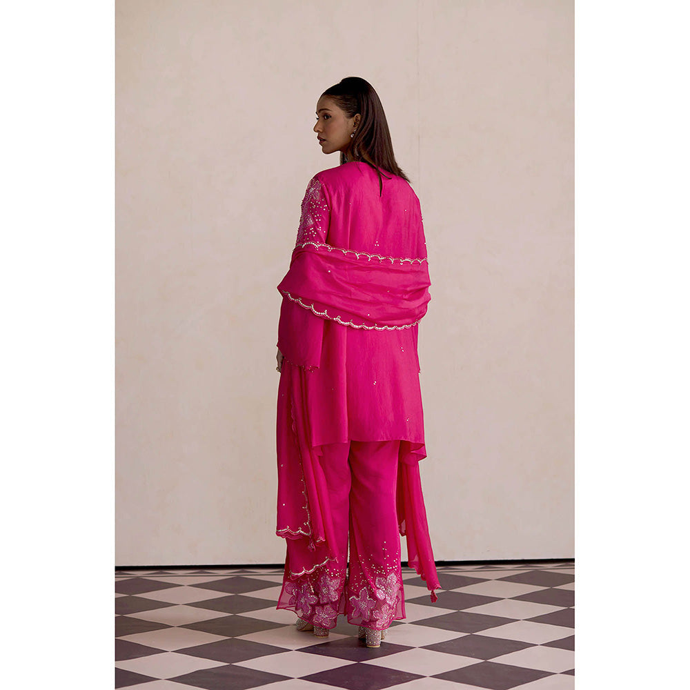 One Not Two Pink Embroidered Dupatta