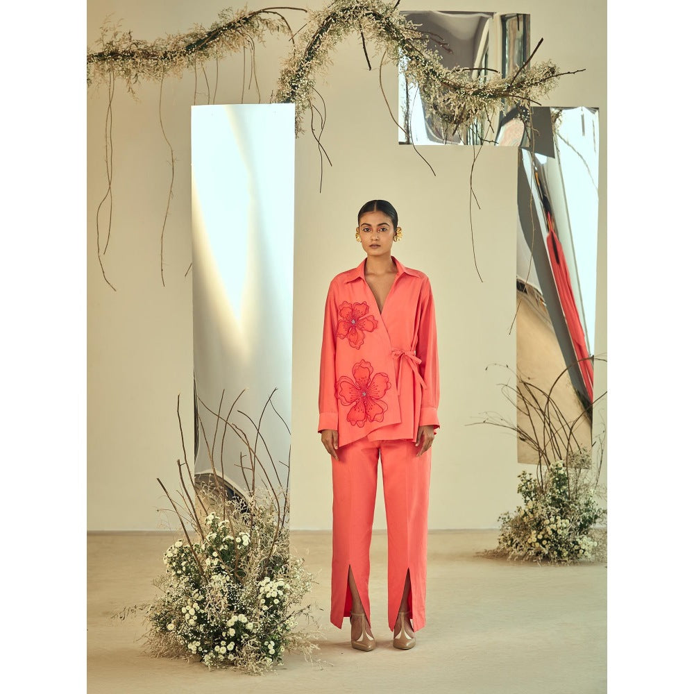 ORIGANI Breezy Coral Floral Co-Ord (Set of 2)