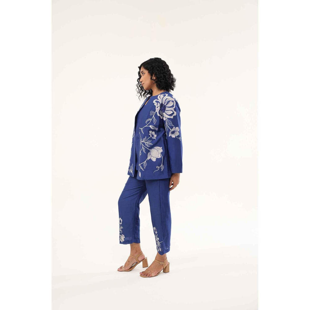 ORIGANI Blue Petunia Petal Overlay Jacket