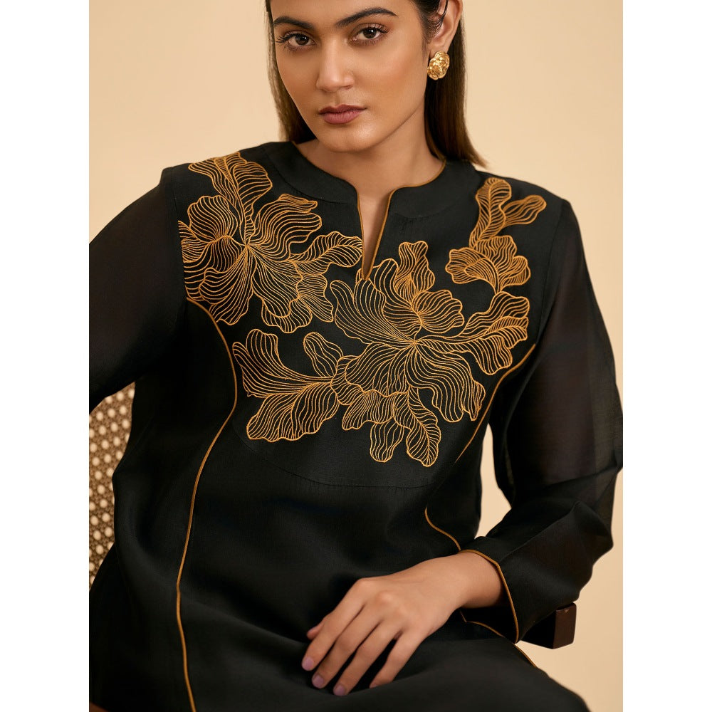 ORIGANI Black Nights Suit Kurta with Pant and Inner (Set of 3)