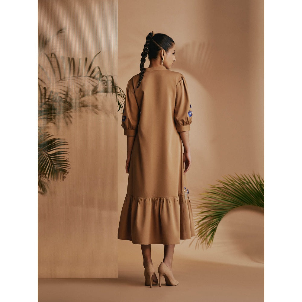 ORIGANI Brown Savanna Midi Dress