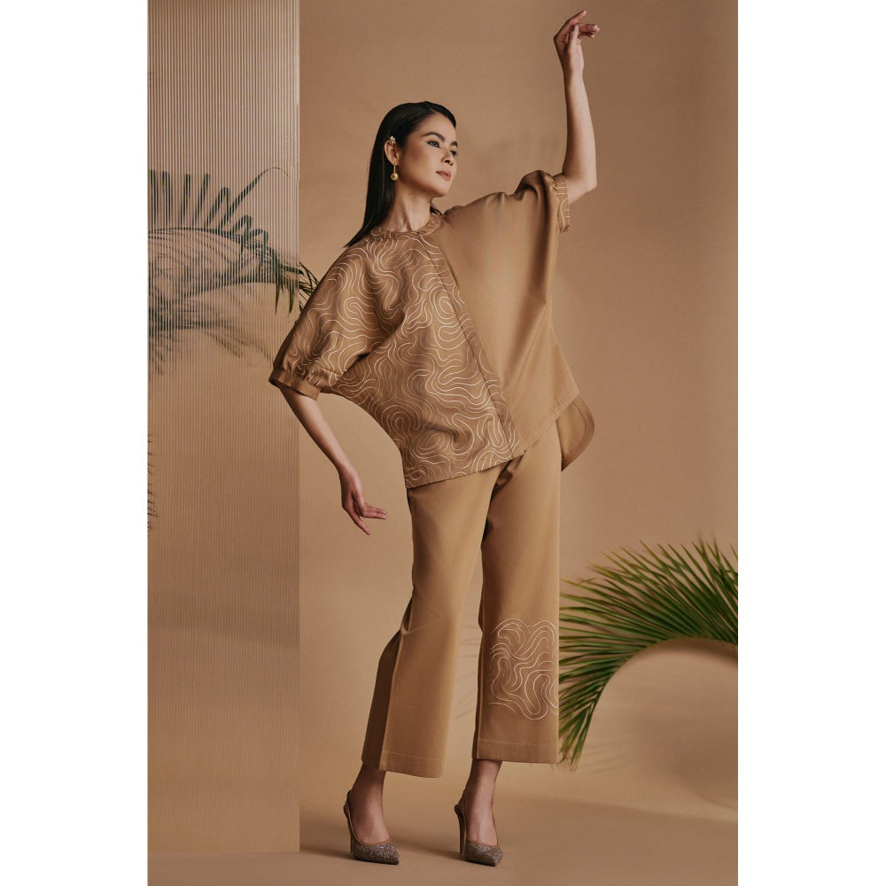 ORIGANI Brown Embroidered Tunic