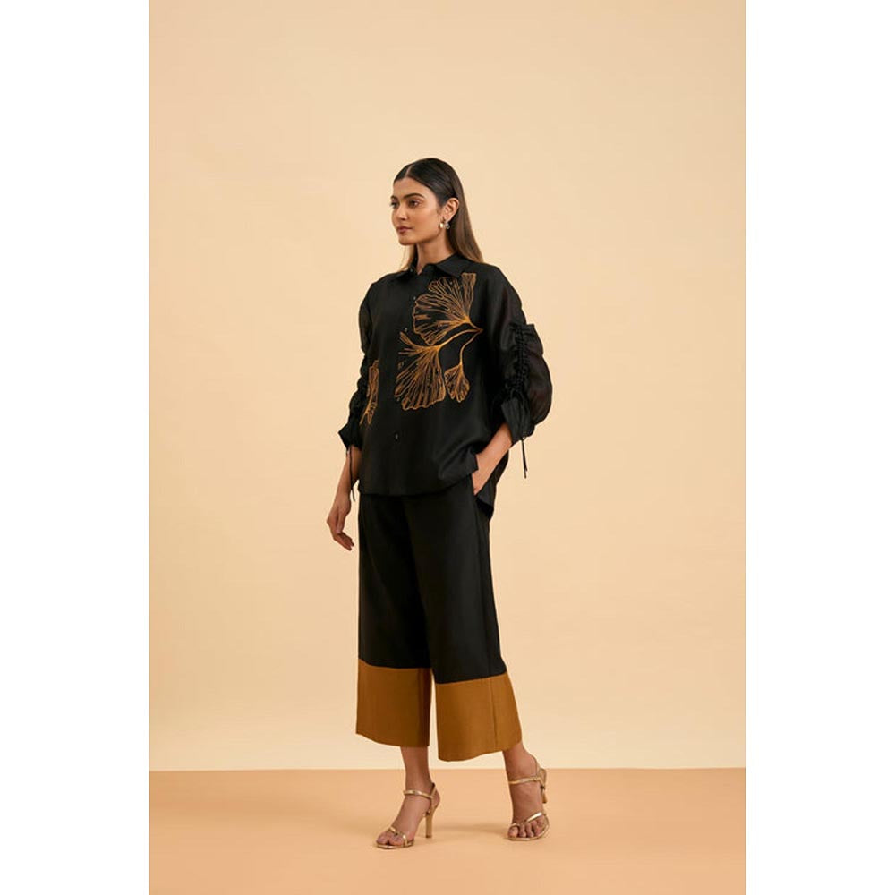 ORIGANI Black Ginkgo Pants