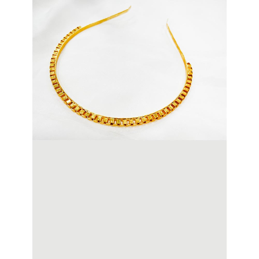 ORNAMAAS 22K Gold Plated Block Hair Band