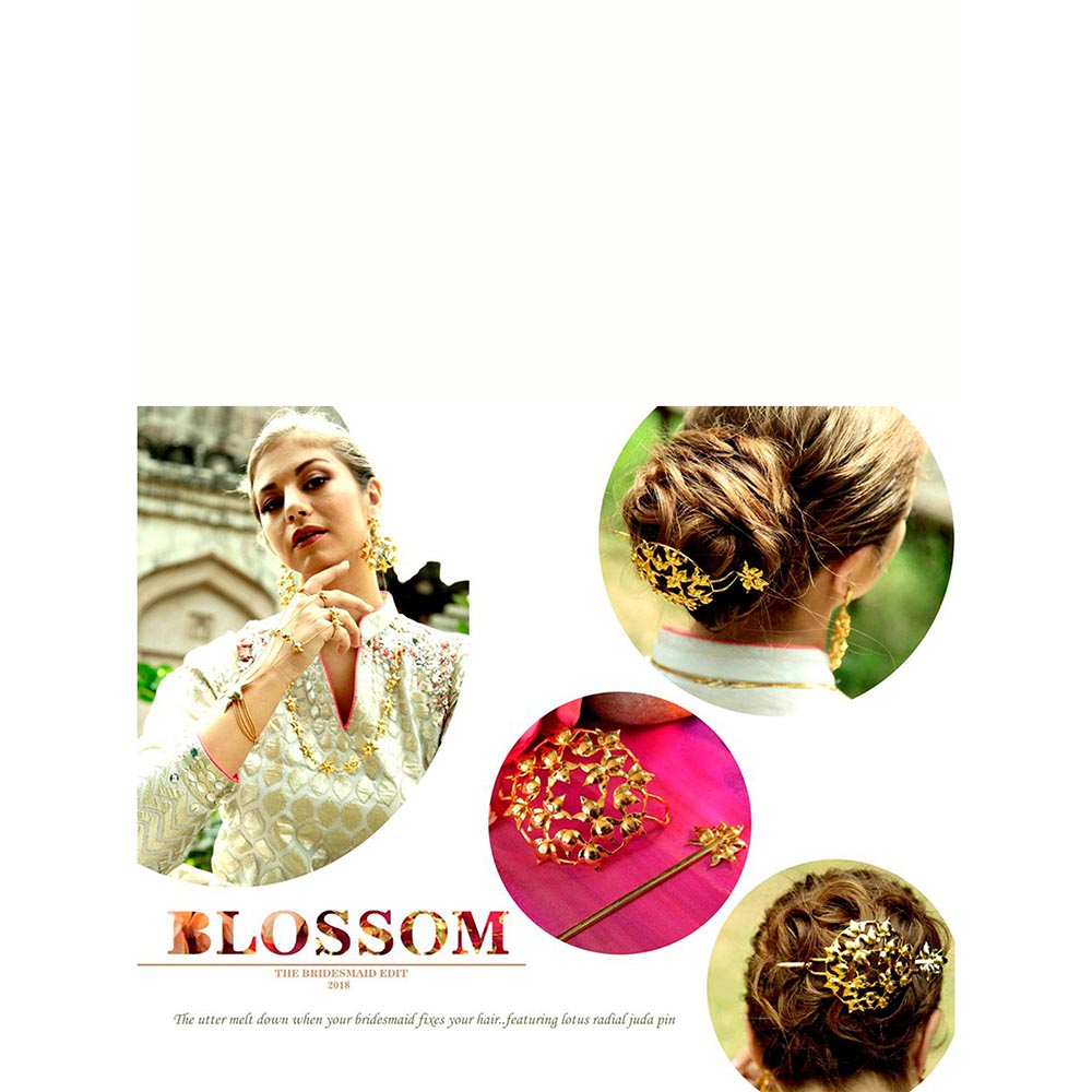 ORNAMAAS Gold-Plated Lotus Radial Fleur Juda Pin