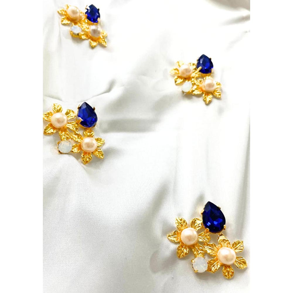 ORNAMAAS Guldasta White Embellished Satin Shirt