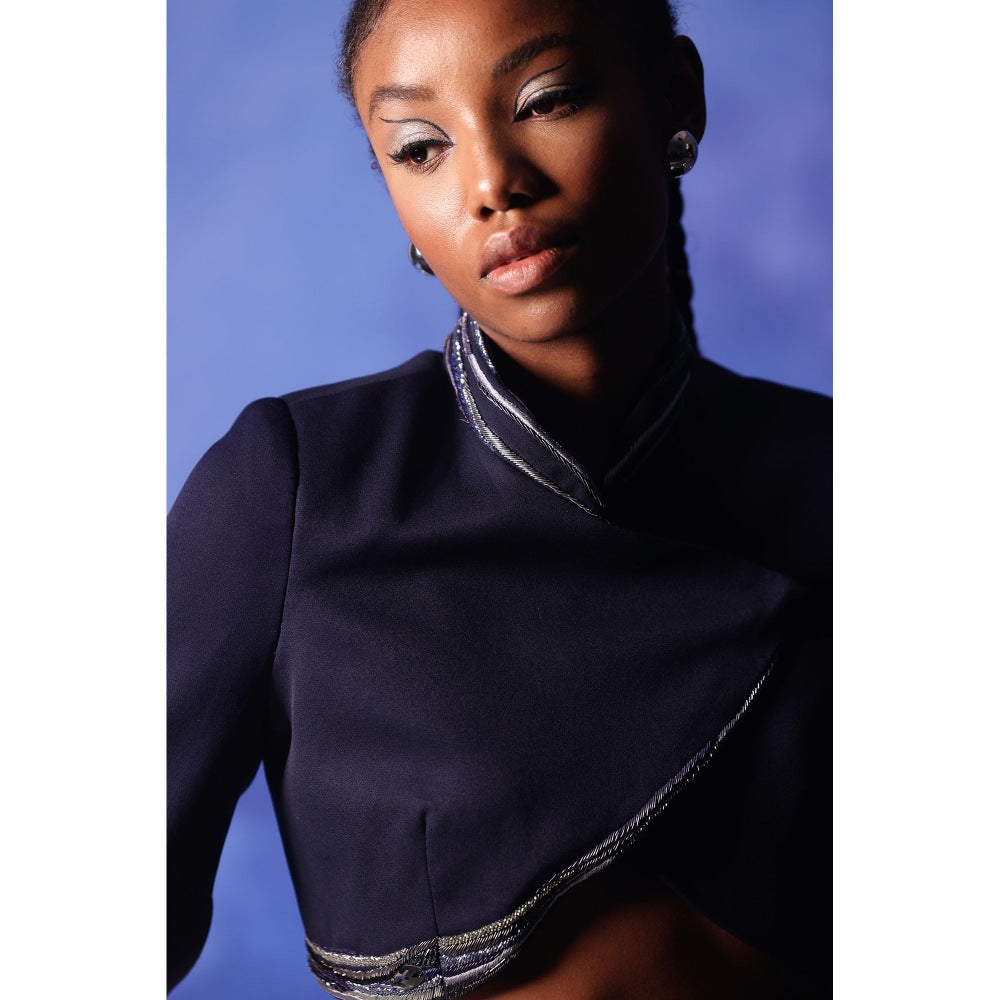 Orthodox Navy Blue Twilight Navy Crop Top