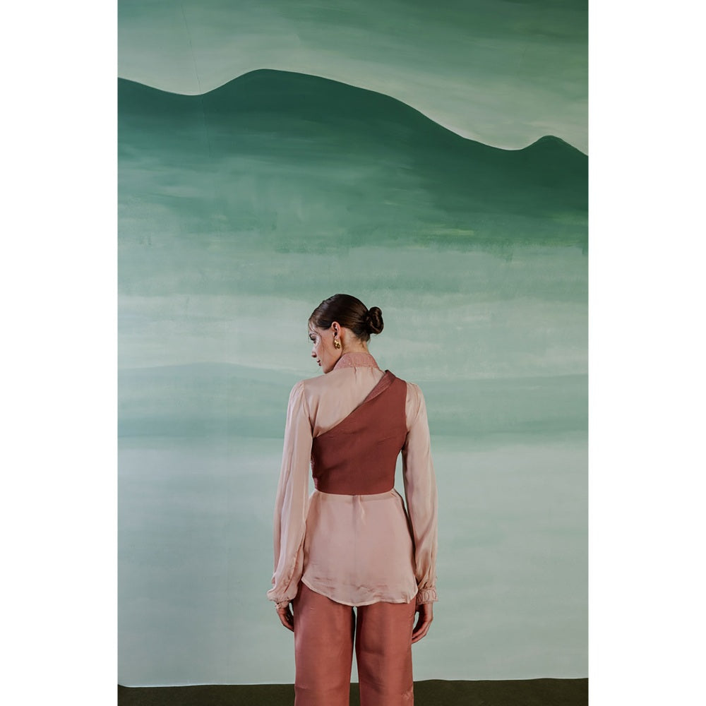 Orthodox Peach Imperium Asymmetrical Cropped Jacket