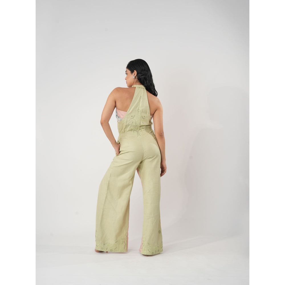 Orthodox Multi-Colour Warli-Inspired Halter Neck Jumpsuit