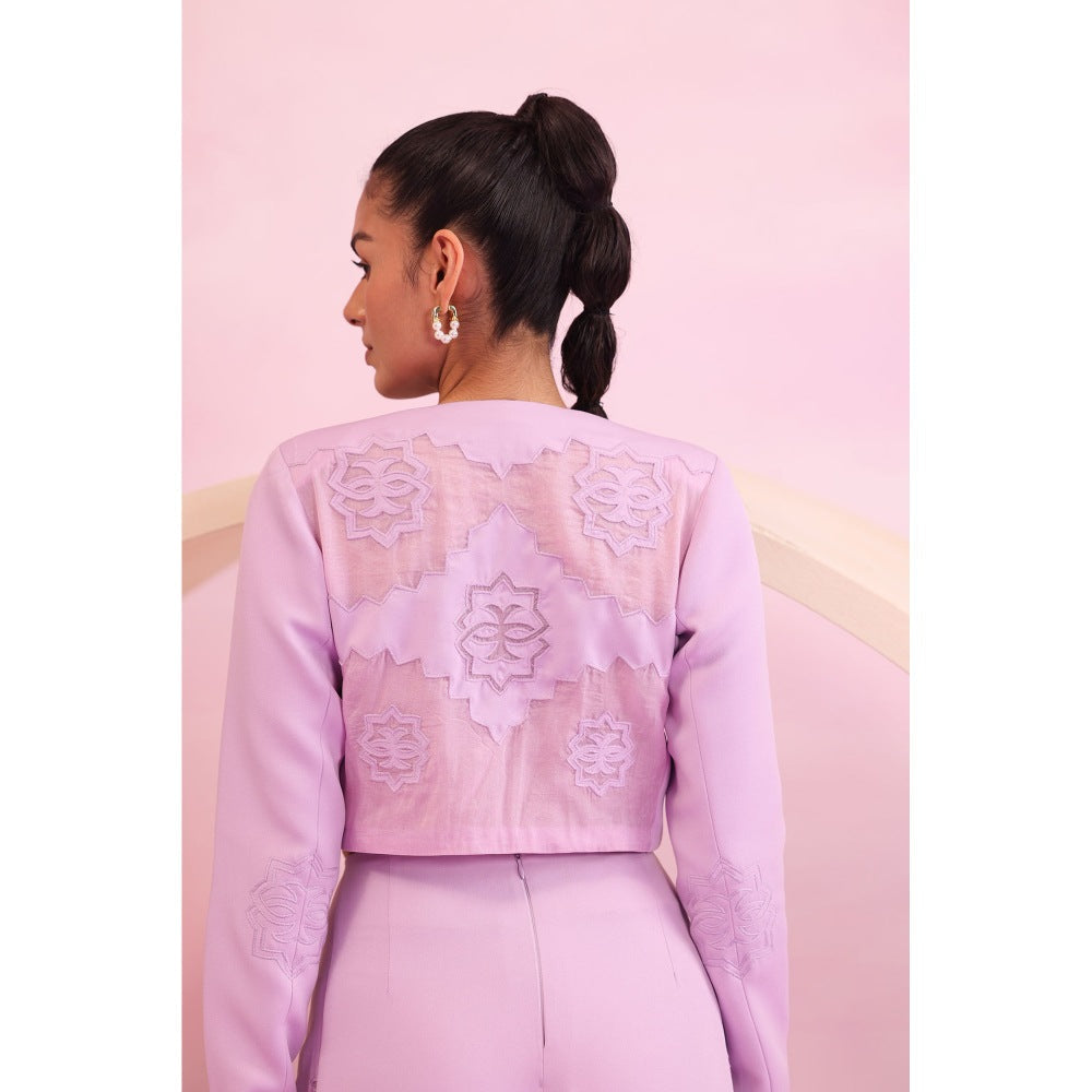 Orthodox Lavender Grove Whisper Crop Top with Tree Of Life Embroidery