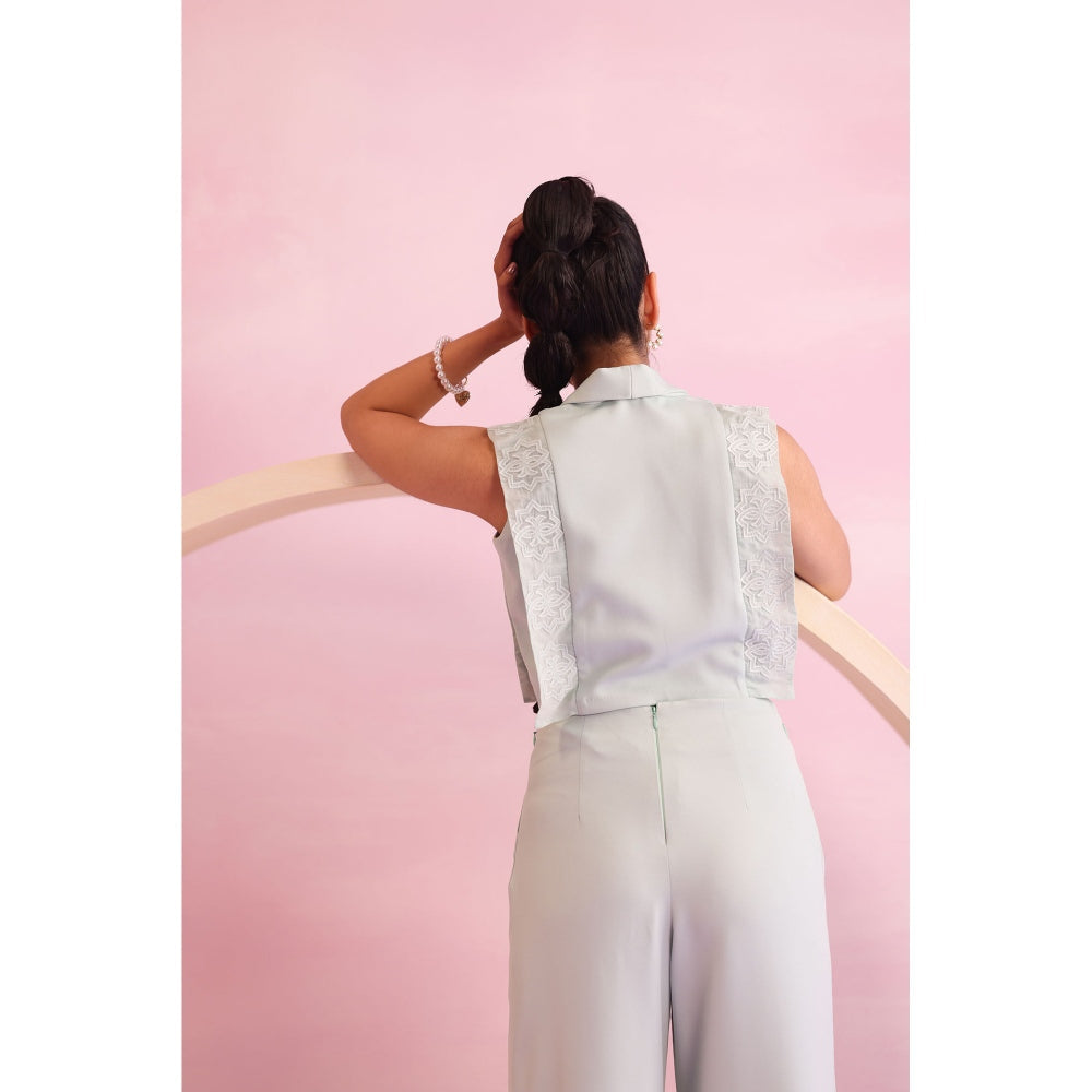 Orthodox Grey Mystic Mesh Notch Lapel Vest Top