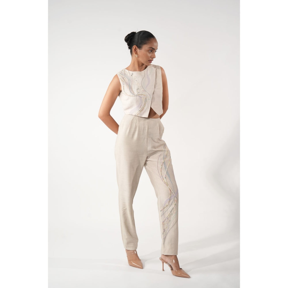 Orthodox Olympus Overlap Beige Crop Top