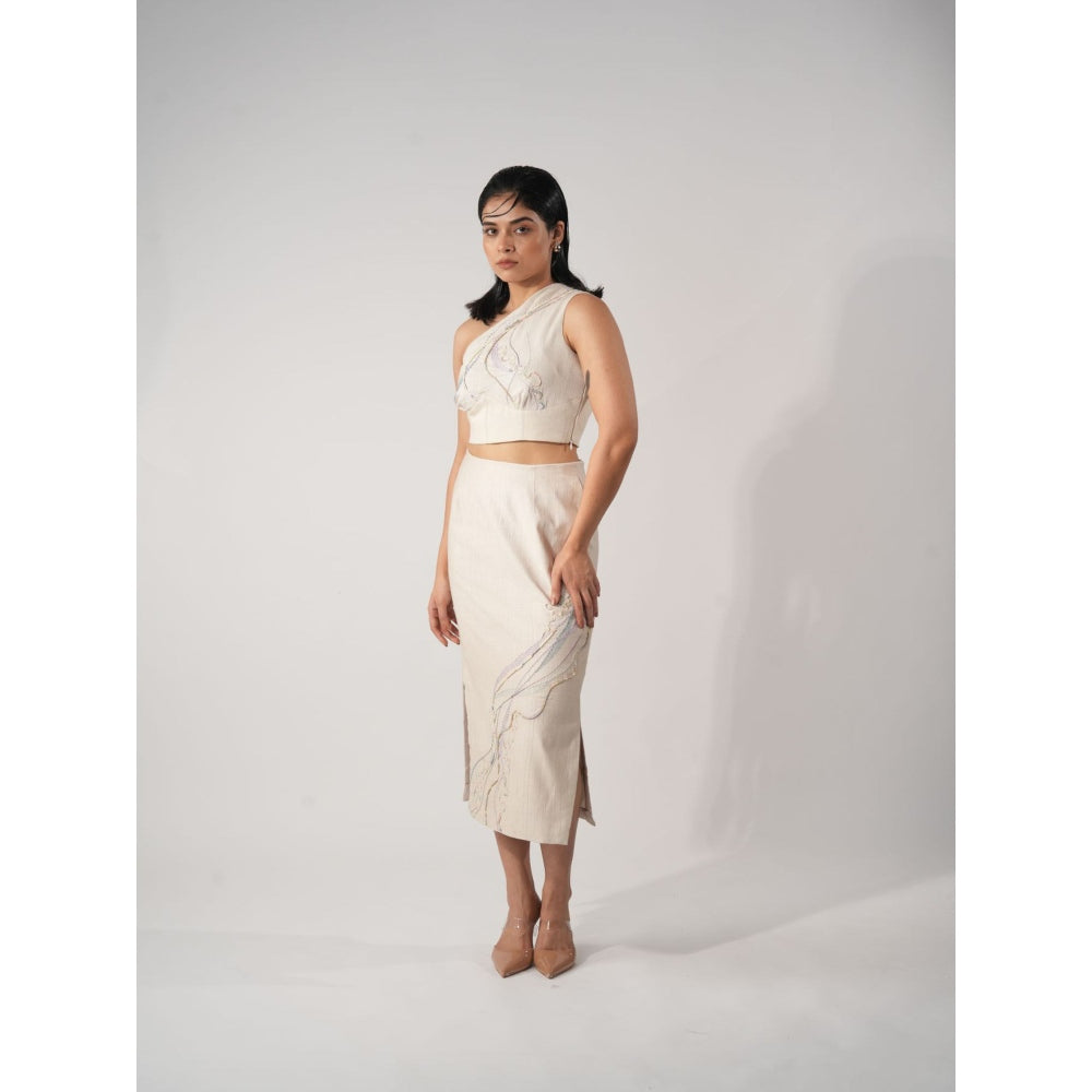 Orthodox Vines Embrace Beige Crop Top