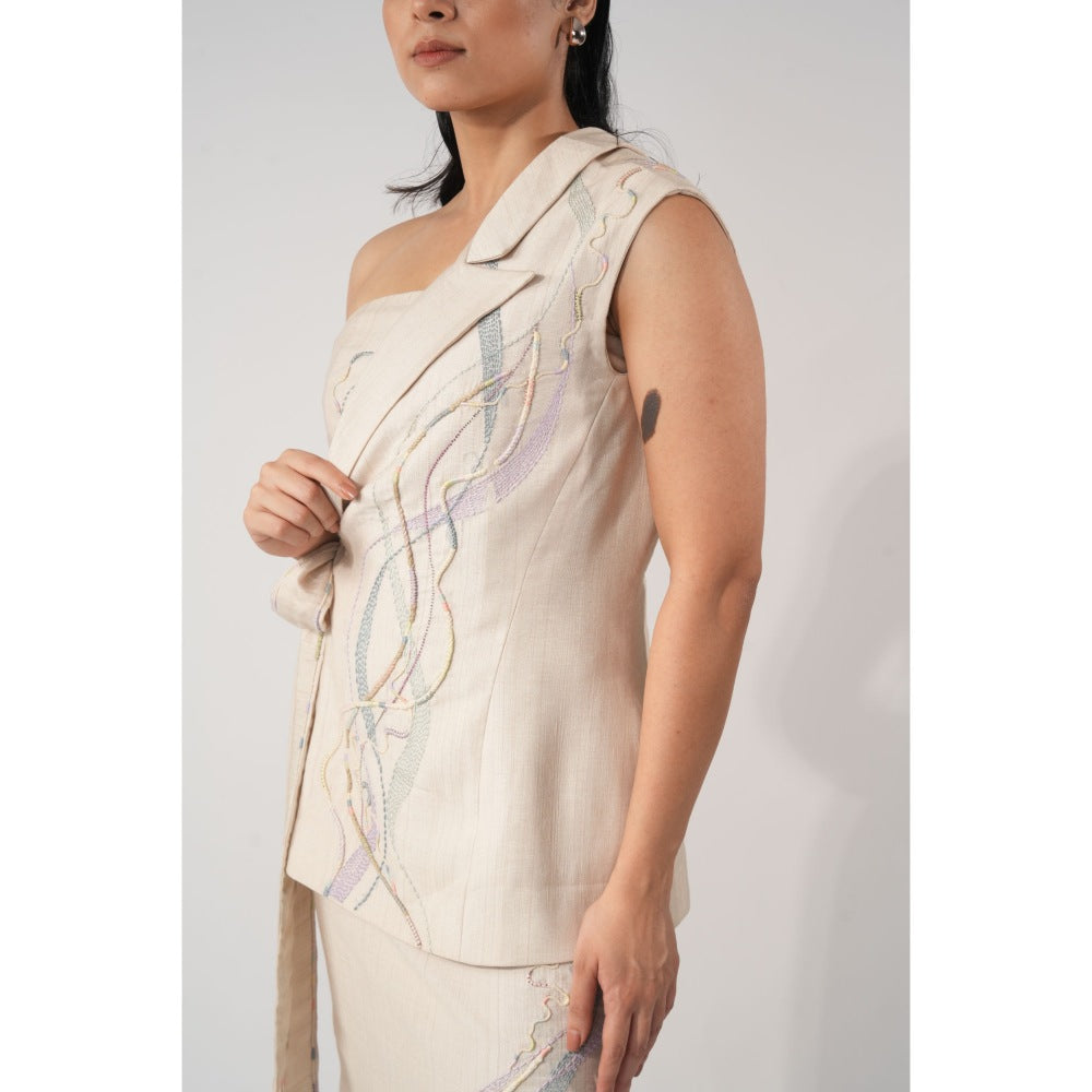 Orthodox Off White Meadow Half Embroidered Jacket