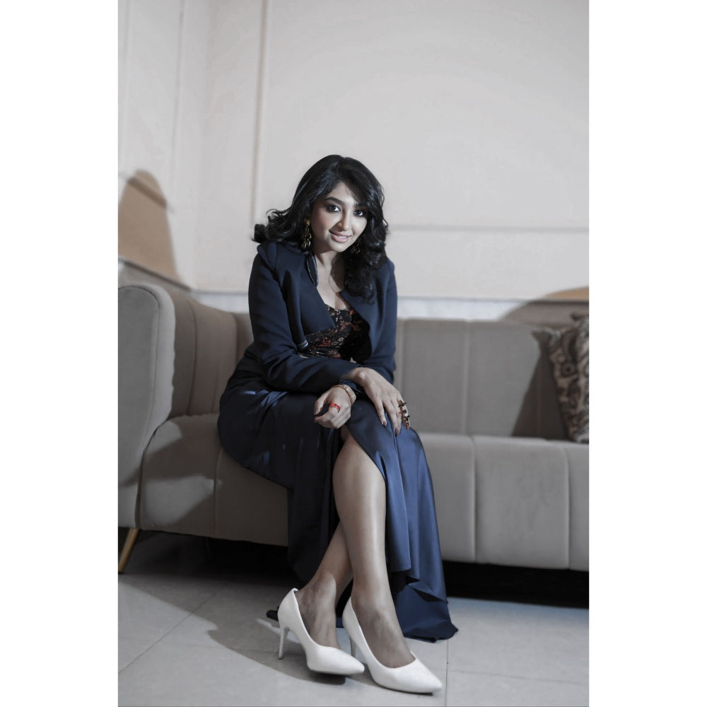 Orthodox Navy Blue Zahra Overlap Jacket