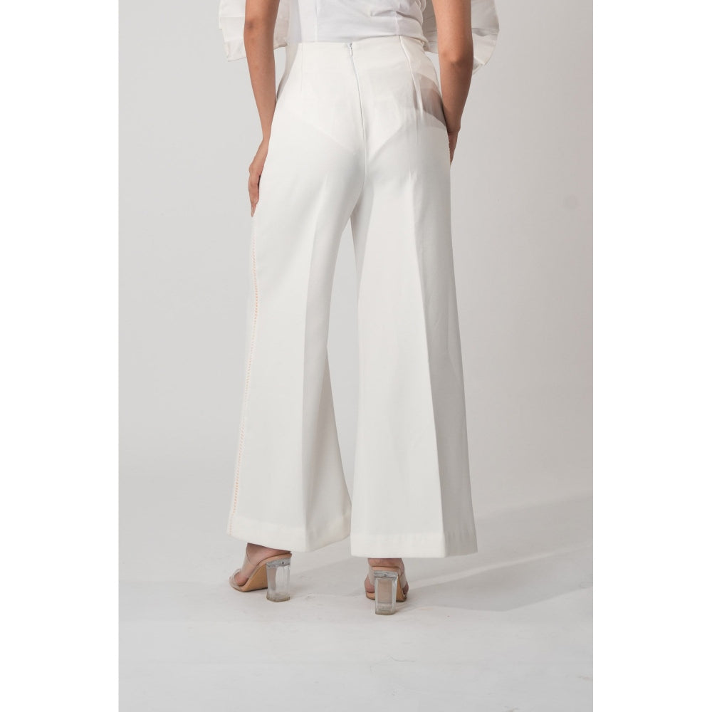 Orthodox White High-Waisted Trousers