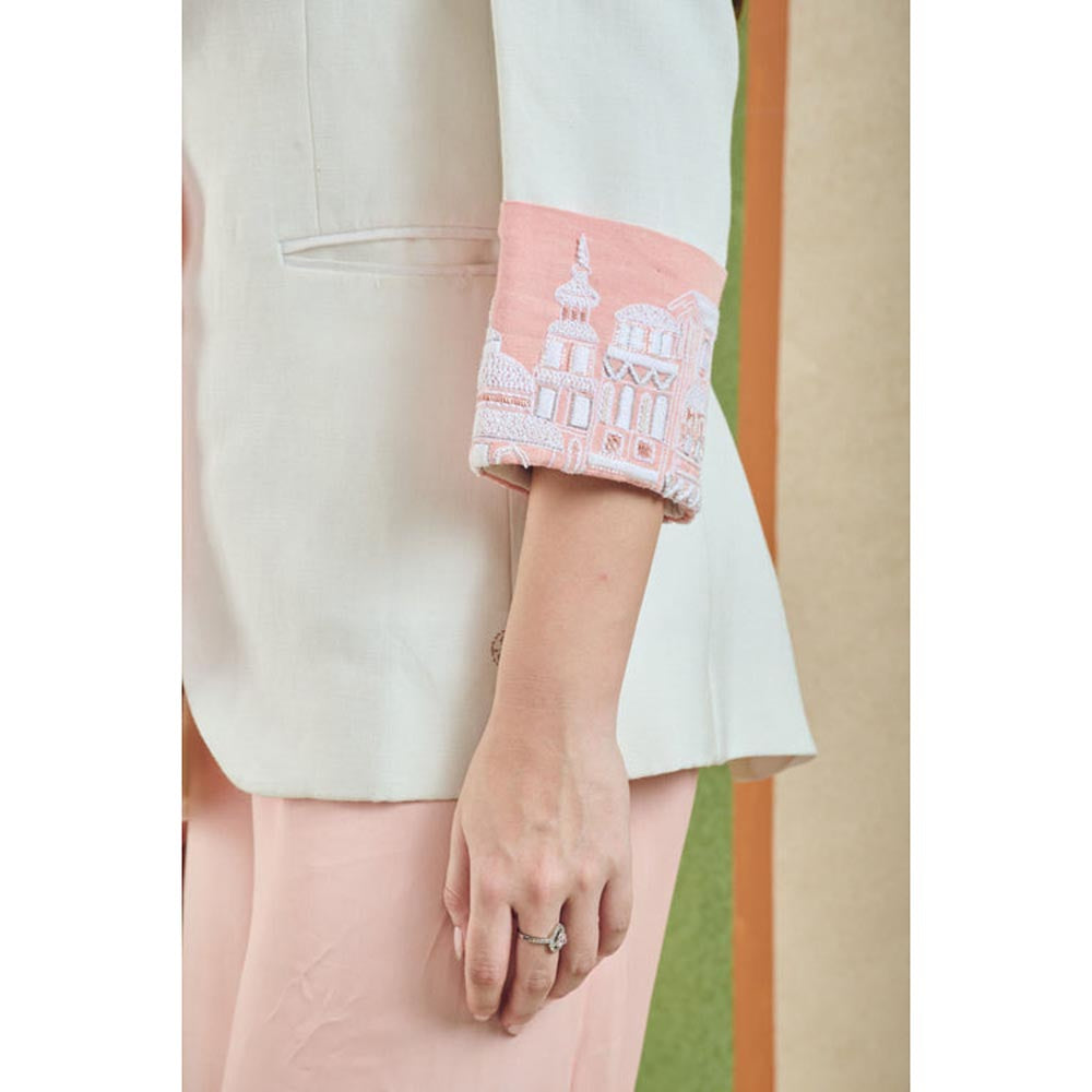 Orthodox Womens Colorblock Pink Blazer