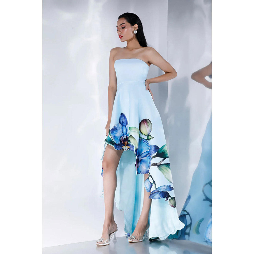 Ozeqo Womens Blue Dress with Wrap (Set of 2)