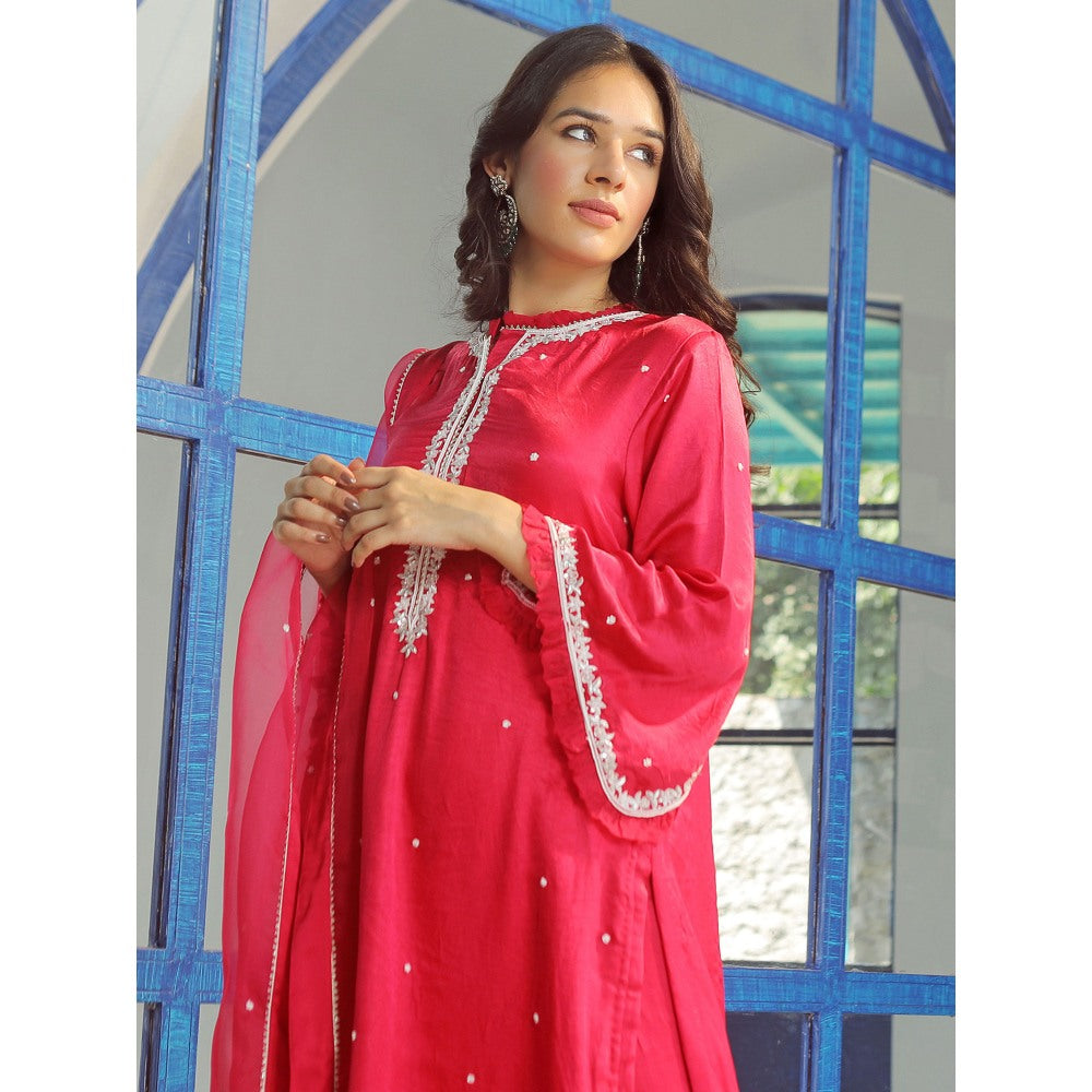 Pairaahan Umaiza Fuscia Pink Kurta (Set of 3)