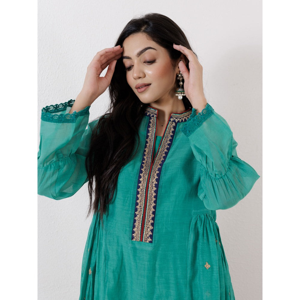 Pairaahan Sarah Kurta Green (Set of 2)