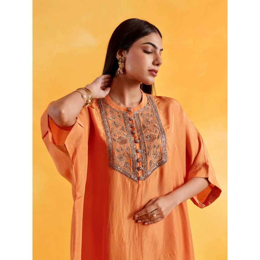 Pairaahan LIARA Orange Kaftan with Pant (Set of 2)