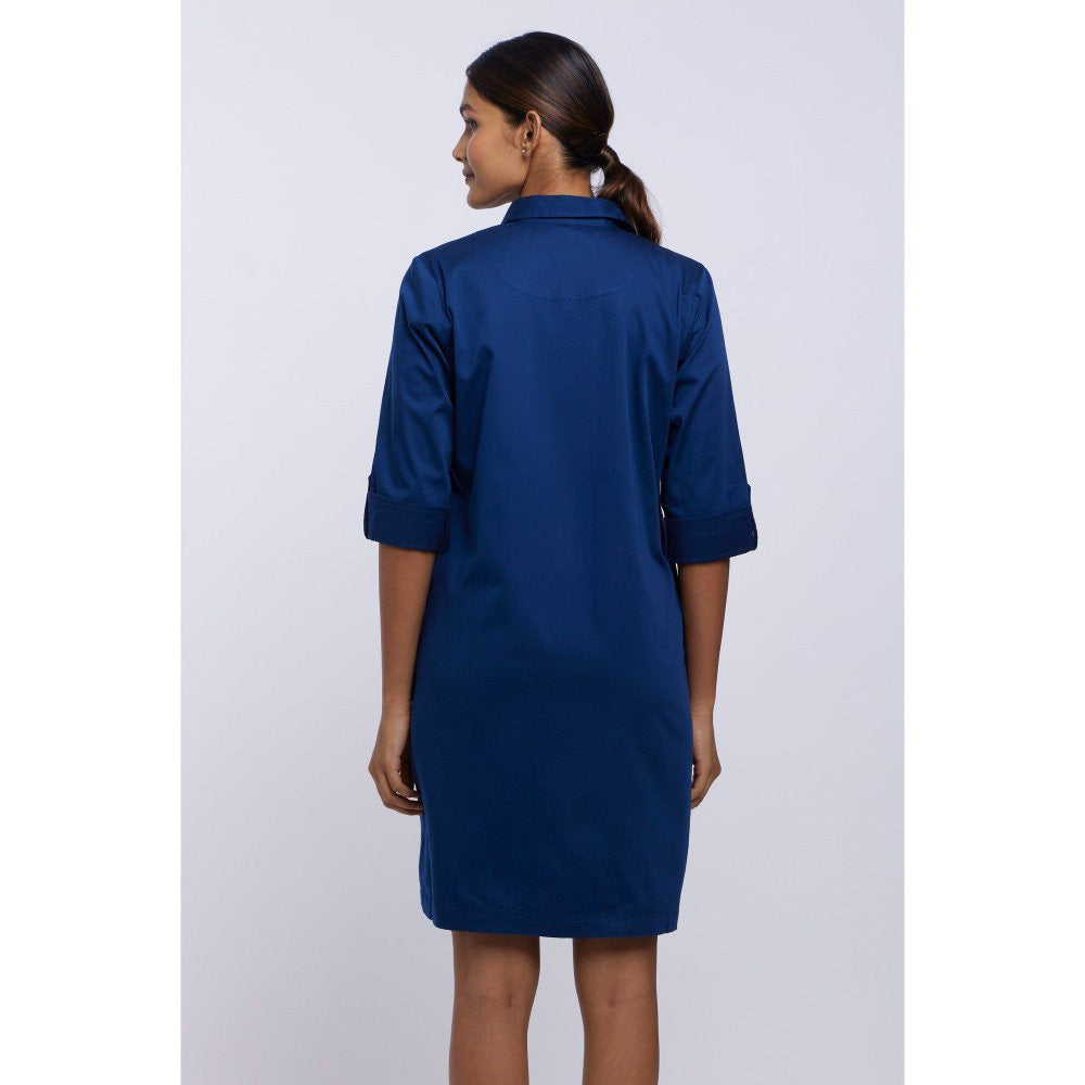 Pallavi Swadi Mid Night Navy Blue Shirt Dress