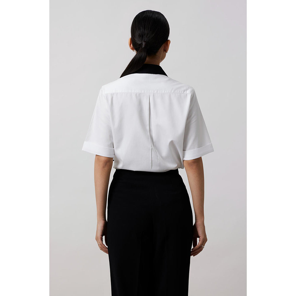 Pallavi Swadi White Fringe Pannel Shirt