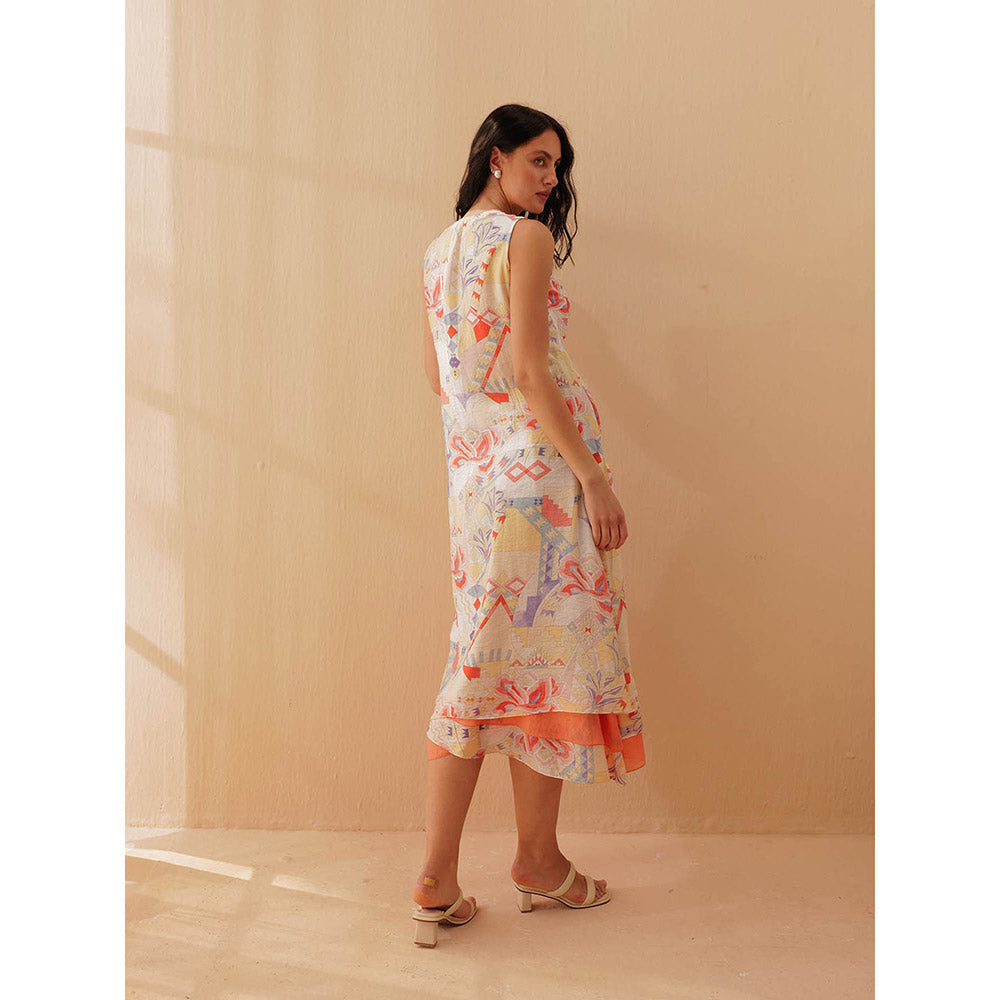 Pallavi Agarwal Peach Jigsaw Dress