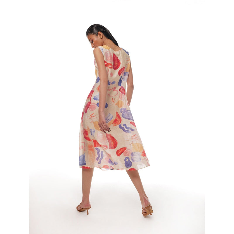 Pallavi Agarwal Beige Sophie Knot Midi Dress