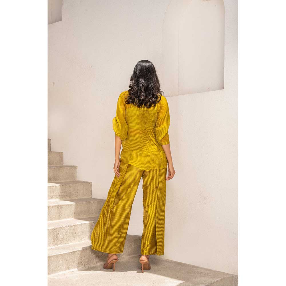 PALLAVI JAIPUR Gulbahar Olive Shirt With Inner & Fall Pant (Set of 3)