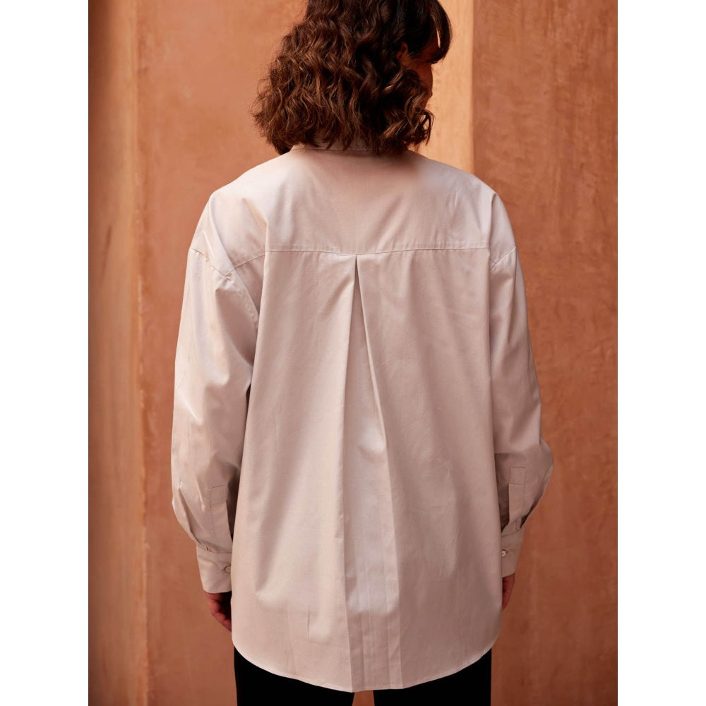 Palak Khandelwal Light Grey Shirt with Flower Patches